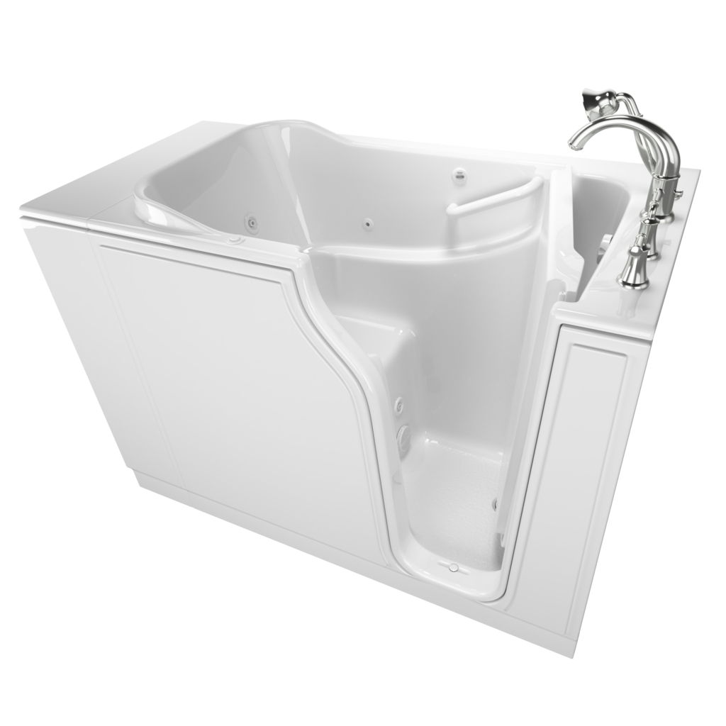 Gelcoat Value Series 30 x 52-Inch Walk-in Tub With Whirlpool System - Right-Hand Drain With Faucet